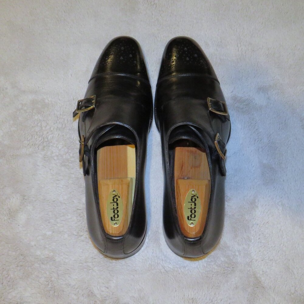 Tom Ford Black Leather Medallion Single Monk Strap Loafers 10 T - Picture 8 of 14